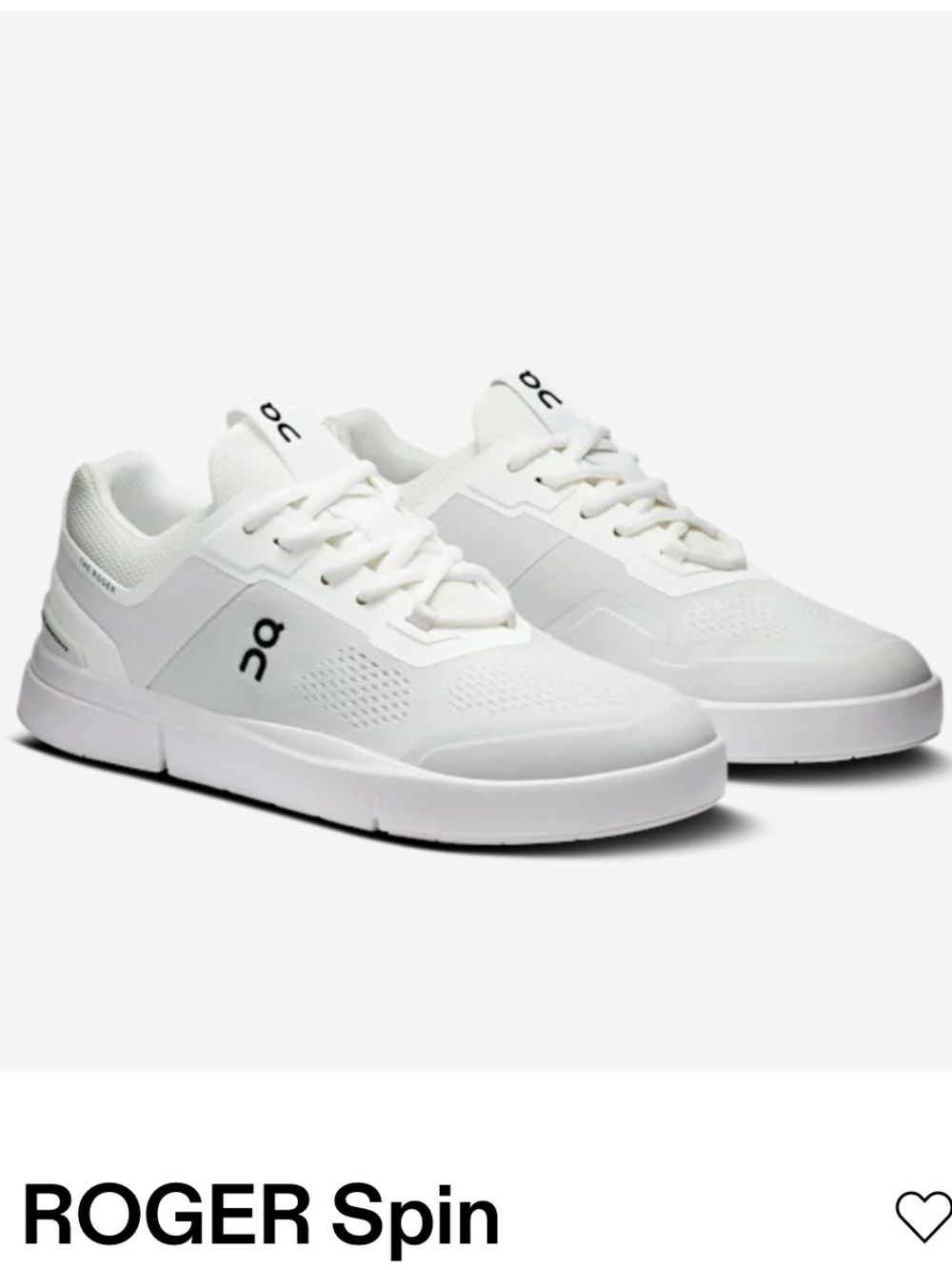 On Running The Roger Spin White Lace-Up Sneakers